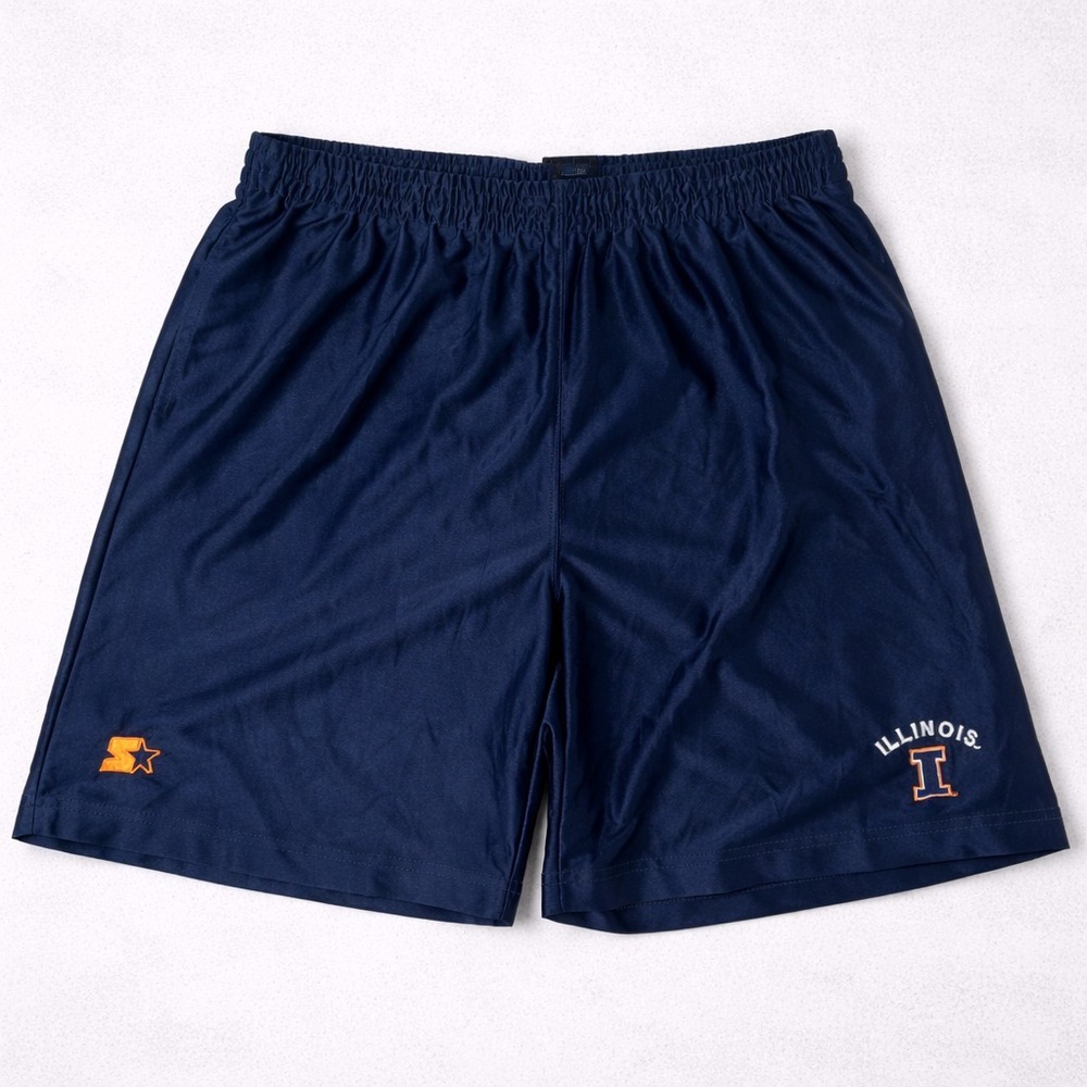Starter Illinois Shorts Mens XL Blue Athletic Basketball Gym NCAA